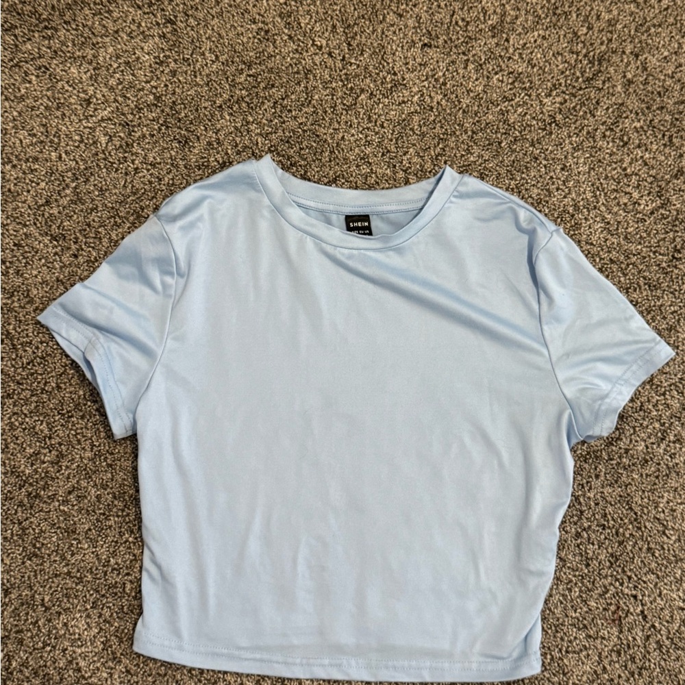 SHEIN Light Blue Crop Top